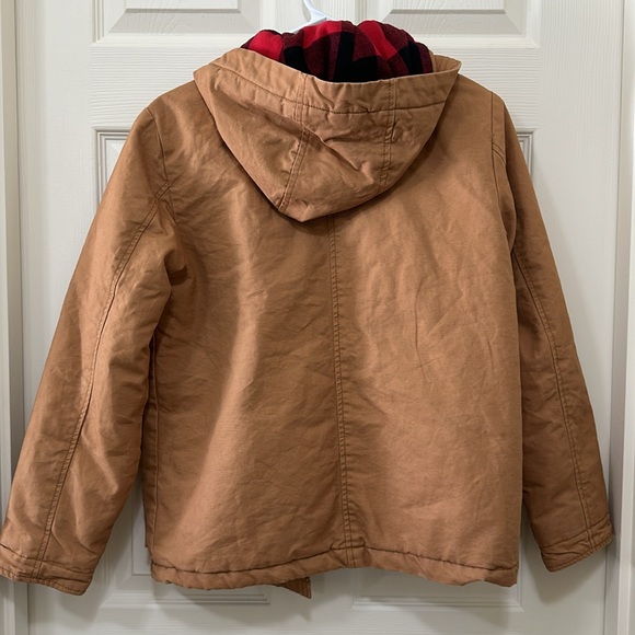 Hooded canvas flannel-lined workwear shirt jacket for boys old navy - Picture 6 of 6